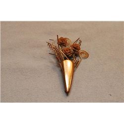 Unusual Vintage Floral Costume Jewelry Brooch