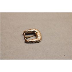 Vintage Western Buckle, Sterling Silver And 10k Gold