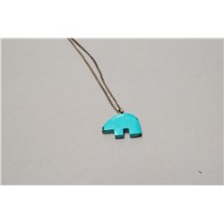 Turquoise Bear Pendant Necklace