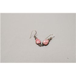 Sterling Silver And Rhodocrosite Earrings
