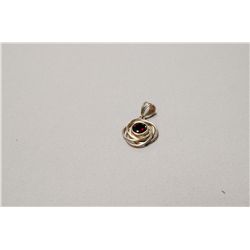 Sterling Silver And Garnet Pendant