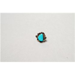 Old Navajo Sterling Silver And Turquoise Ring