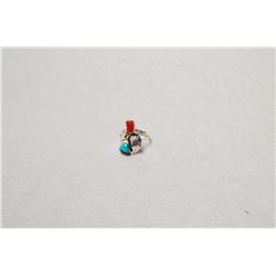 Sterling Silver Turquoise Coral Ring