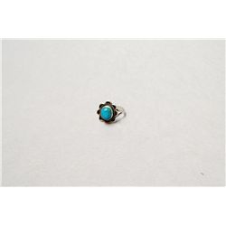 Old Navajo Sterling Silver And Turquoise Ring