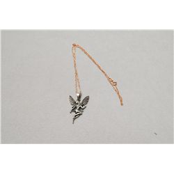 Sterling Silver Angel Pendant On Sterling Silver Necklace