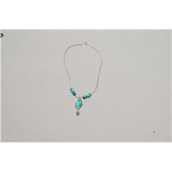 Modern Sterling Silver Turquoise Necklace
