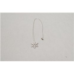 Sterling Silver Snowflake Pendant On Sterling Silver Necklace