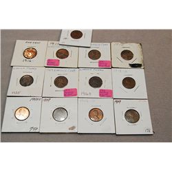 Lot Of Pennies, 1910, 1919D, 1909, 1921, 1916D, 1929S, 1911, 1955S, 1909, 1956D, 1925, 1919, 1916
