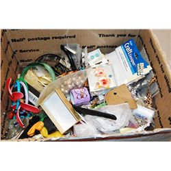 Costume Jewelry And Smalls Treasure Hunt Lot, A Bit More Than Half Full Of A USPS Medium Flat Rate P