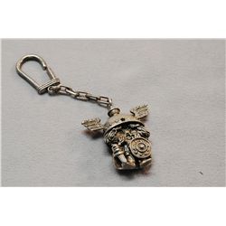 Very Interesting And Rare 900 Silver Vintage Viking Keyring, 34 Grams