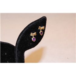 14k Gold And Amethyst Earrings