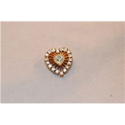 Vintage Trifari Rhinestone Heart Brooch