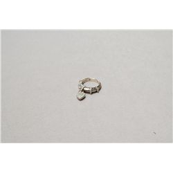Sterling Silver With Heart Charm Ring
