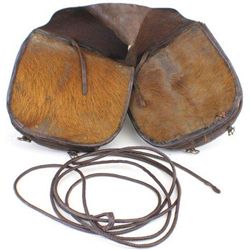 LEATHER SADDLEBAGS WITH LEATHER RANCHO ROPE