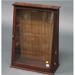 Stained Birch Slant-front Counter Display Cabinet