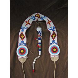 Indian Beaded Belt and Beaded Awl Bag, circa 1930