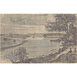Antique PRINT scene Shermans Campaign