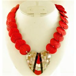 80's Huge Chunky Red Costume Vintage Necklace