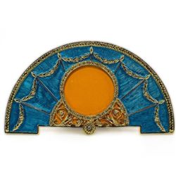 Blue Enameled Fan Faberge Inspired Frame