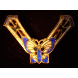 Vintage Victorian Enamel Butterfly Brooch