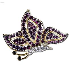 Ruby Crystal Butterfly Brooch