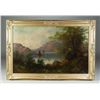 Image 2 : 19th C Oil on Board Landscape w/ Sailboats