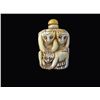 Image 1 : Hand carved oxbone Chinese Snuff Bottle