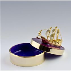 Golden Nautical Faberge Inspired Jewelry Box