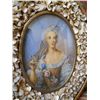 Image 2 : Handpainted Miniature Portrait in Handcarved Frame