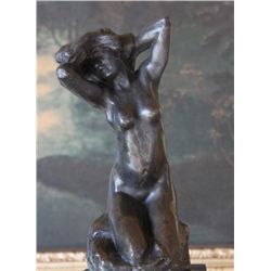 Lovely Nude Woman Bronze Sculpture