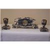 Image 1 : Art Deco Clock and matching pair of Garnitures
