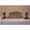 Image 4 : Art Deco Clock and matching pair of Garnitures