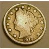 Image 1 : 1912 LIBERTY "V" NICKEL RED BOOK VALUE IS $3.00+ *NICE EARLY VERY GOOD GRADE*!!