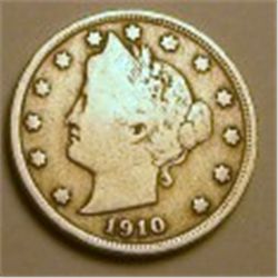 1910 LIBERTY "V" NICKEL RED BOOK VALUE IS $3.00+ *NICE EARLY VERY GOOD GRADE*!!