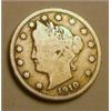 Image 1 : 1910 LIBERTY "V" NICKEL RED BOOK VALUE IS $3.00+ *NICE EARLY VERY GOOD GRADE*!!