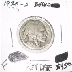 1926-S *RARE KEY DATE* BUFFALO NICKEL RED BOOK VALUE IS $45.00+ *NICE EARLY FINE GRADE NICKEL*!!