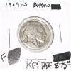 Image 1 : 1919-S *RARE KEY DATE* BUFFALO NICKEL RED BOOK VALUE IS $75.00+ *NICE EARLY FINE GRADE NICKEL*!!