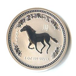 Australian Lunar Silver 1 oz Silver 2002 Horse