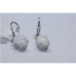 12.55 CTW MOON STONE EARINGS .925 STERLING SILVER