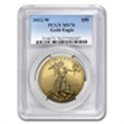 1 oz Burnished Gold American Eagle MS-70 PCGS (date of