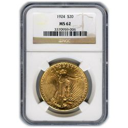 Certified $20 St Gaudens MS62 (Dates Our Choice) (PCGS