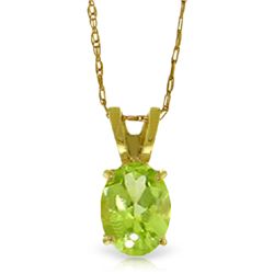 14k YELLOW GOLD 0.85ct Oval Peridot Necklace