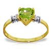 Image 1 : 14K YELLOW GOLD .95ct PERIDOT & .03ct DIAMONDS RING