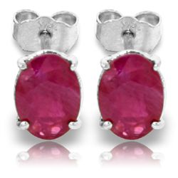 1.80ct Oval Ruby Stud Earrings in 14k Gold