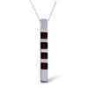 Image 1 : 14K White Gold .35ct Princess Garnet Bar Necklace
