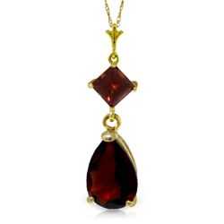 14k YG 1.50ct & 0.50ct Garnet Drop Necklace