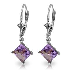 14k Gold 3.20ct Amethyst Dangle Earrings