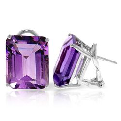 14K WG 13.00ct AMETHYST FRENCH CLIPS EARRING