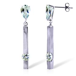 14k White Gold Aquamarine Chandelier Earrings