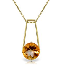 14k YELLOW GOLD 1.45ct ROUND Citrine Necklace